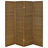 Browning - 4-Panel Bamboo Room Divider Folding Screen - Walnut by Coaster Fine Furniture | Bel Furniture