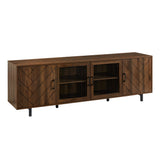 Modern Scandinavian 4 Door Herringbone 70" TV Stand For TVs Up To 80"