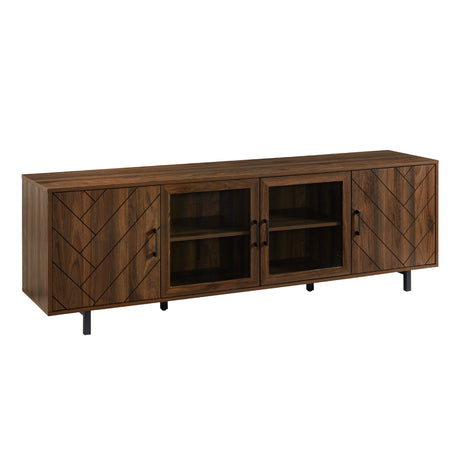 Modern Scandinavian 4 Door Herringbone 70" TV Stand For TVs Up To 80"