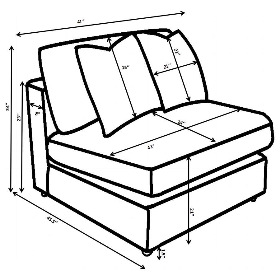 Blaine - Upholstered Armless Chair by Coaster Fine Furniture | Bel Furniture