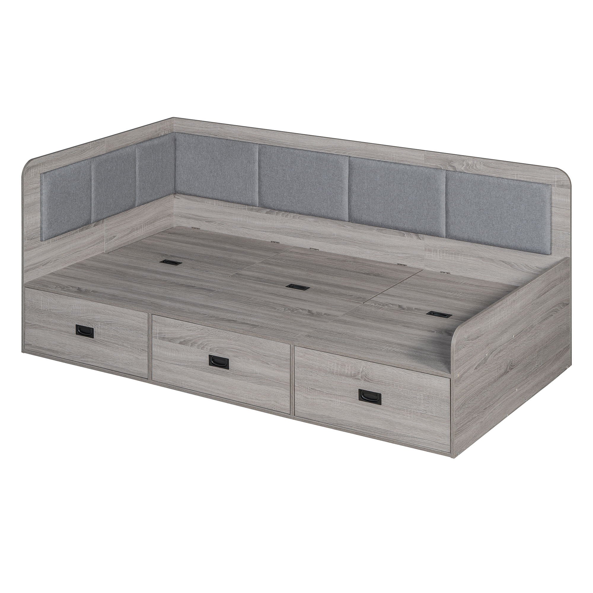 Daybed With Three Drawers And Three Storage Compartments