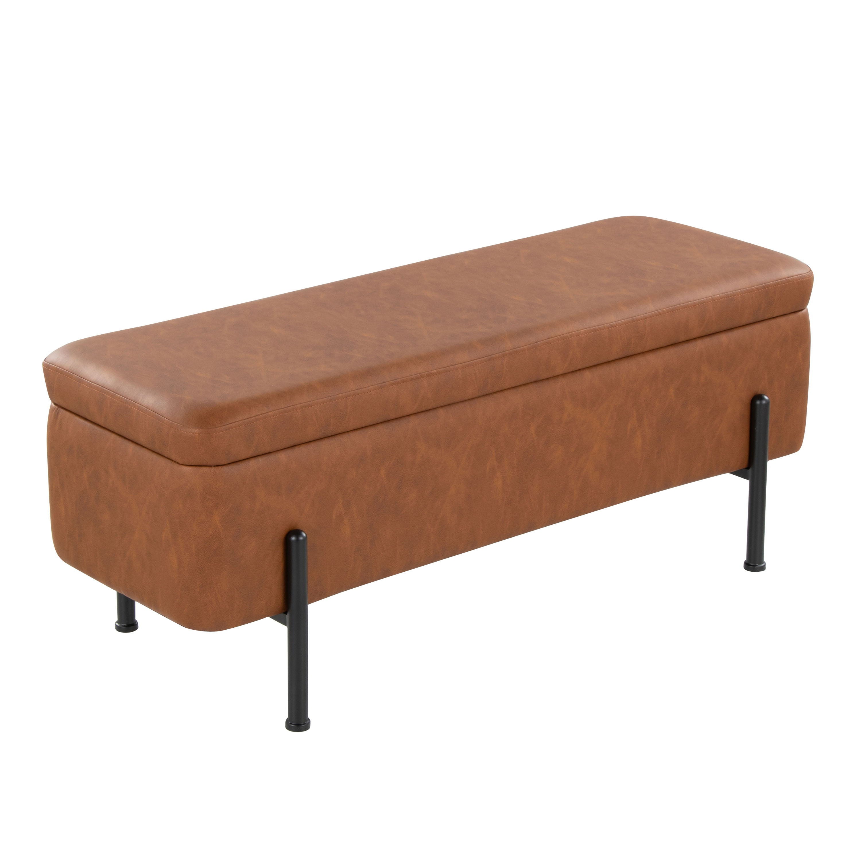 Daniella - Contemporary Storage Bench - Black / Camel