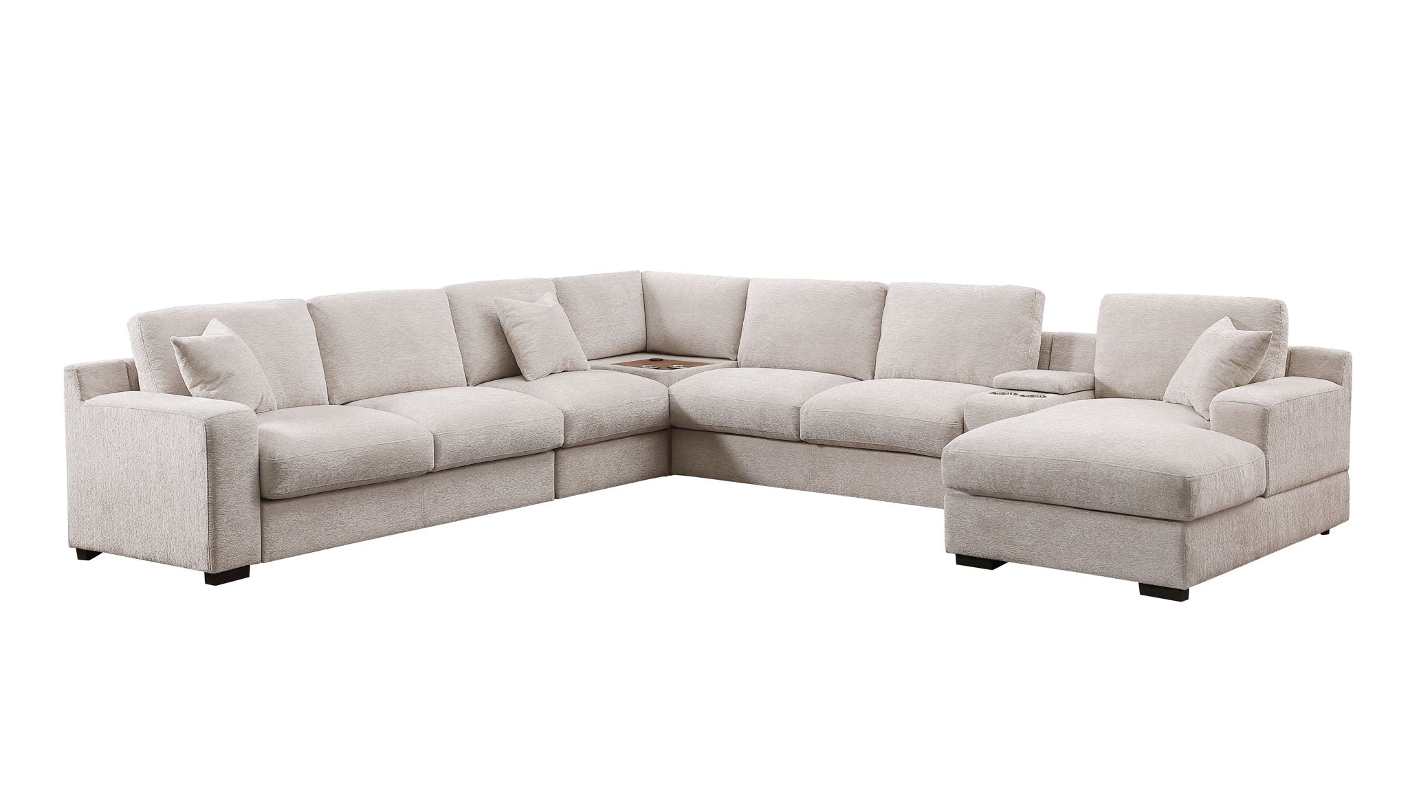 Celine - Chenille Fabric Corner Sectional Sofa With Right-Facing
