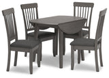 Shullden - Round Drm Drop Leaf Table - Gray