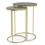 Ashley - 2 Piece Nesting Table - Gold by Simpli-Home | Bel Furniture