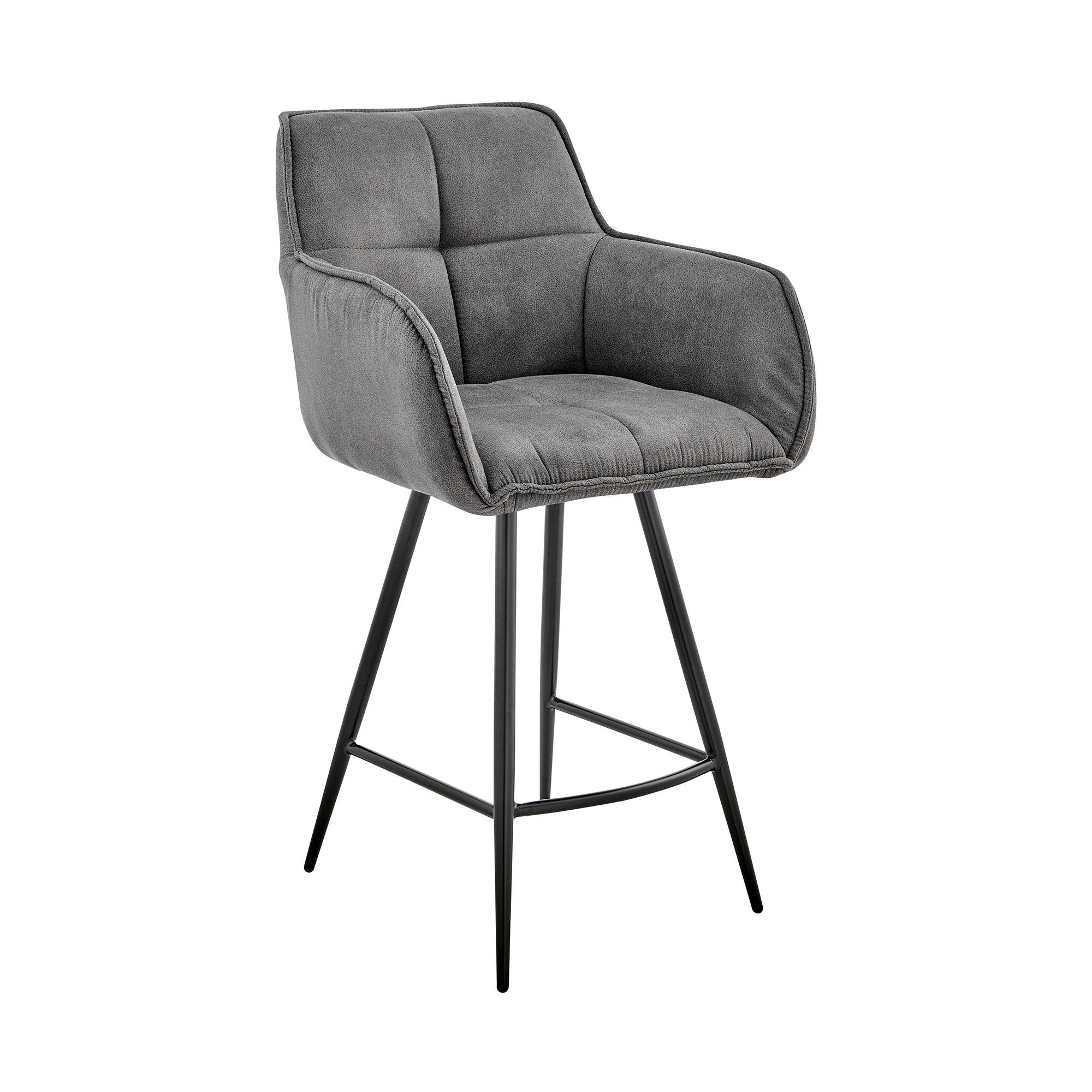 42" Iron Bar Height Bar Chair - Charcoal / Black