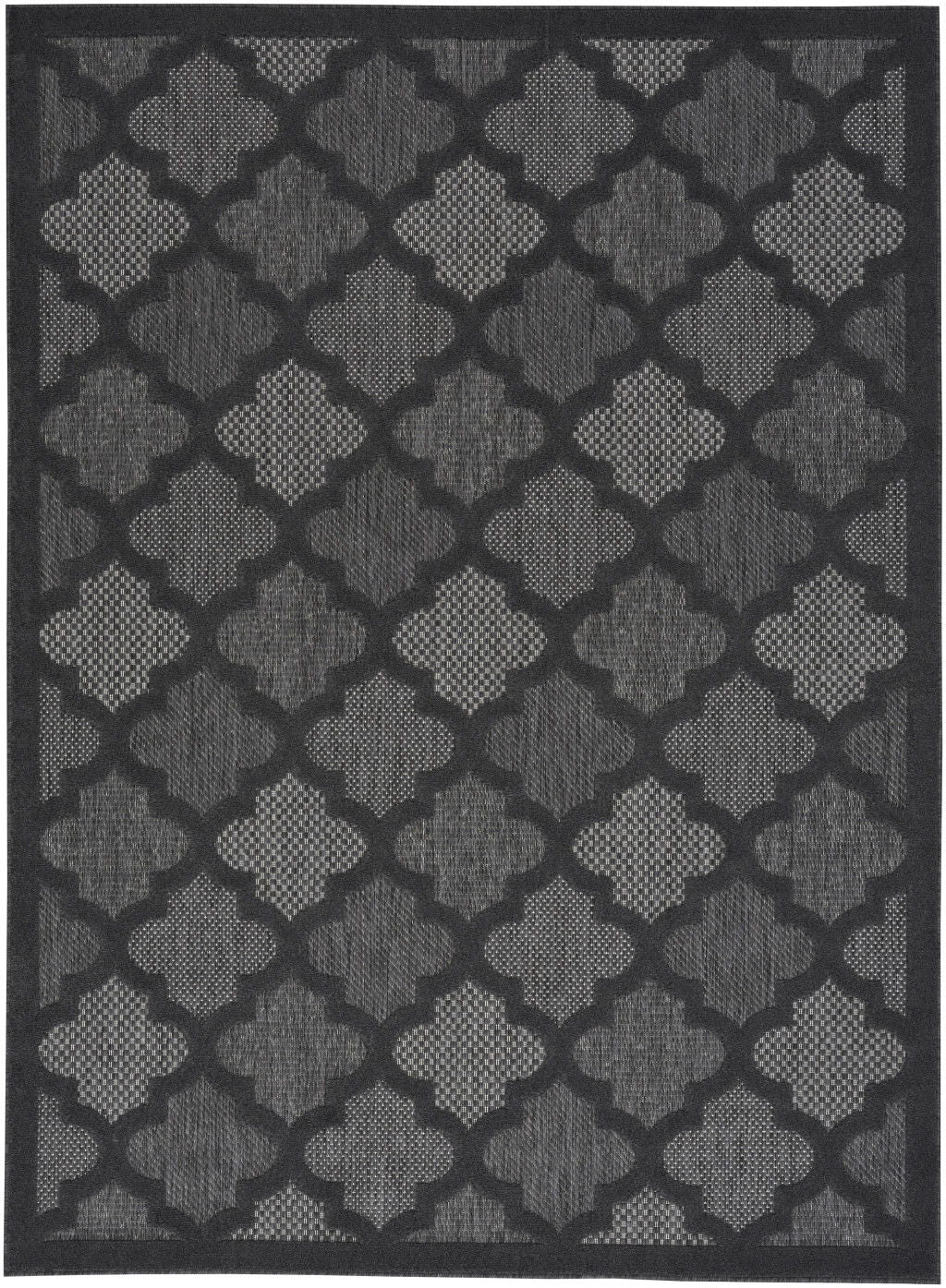 6' X 9' Geometric Flatweave Area Rug - Black