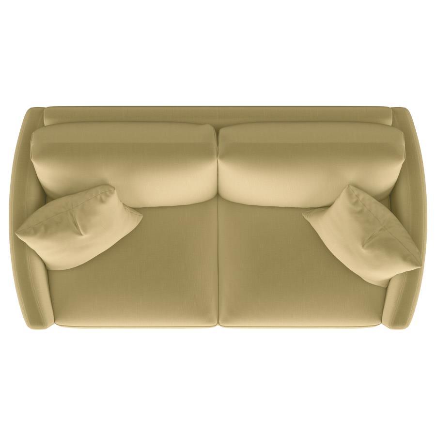 Corliss - Upholstered Arched Arm Loveseat by CoasterElevations | Bel Furniture