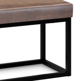 Reynolds - Small Bench - Distressed Chestnut Brown by Simpli-Home | Bel Furniture