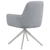 Abby - Fabric Upholstered Swivel Dining Arm Chair - Light Gray by CoasterElevations | Bel Furniture