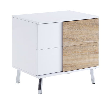 Verux - High Gloss End Table - White by Urban Nest | Bel Furniture