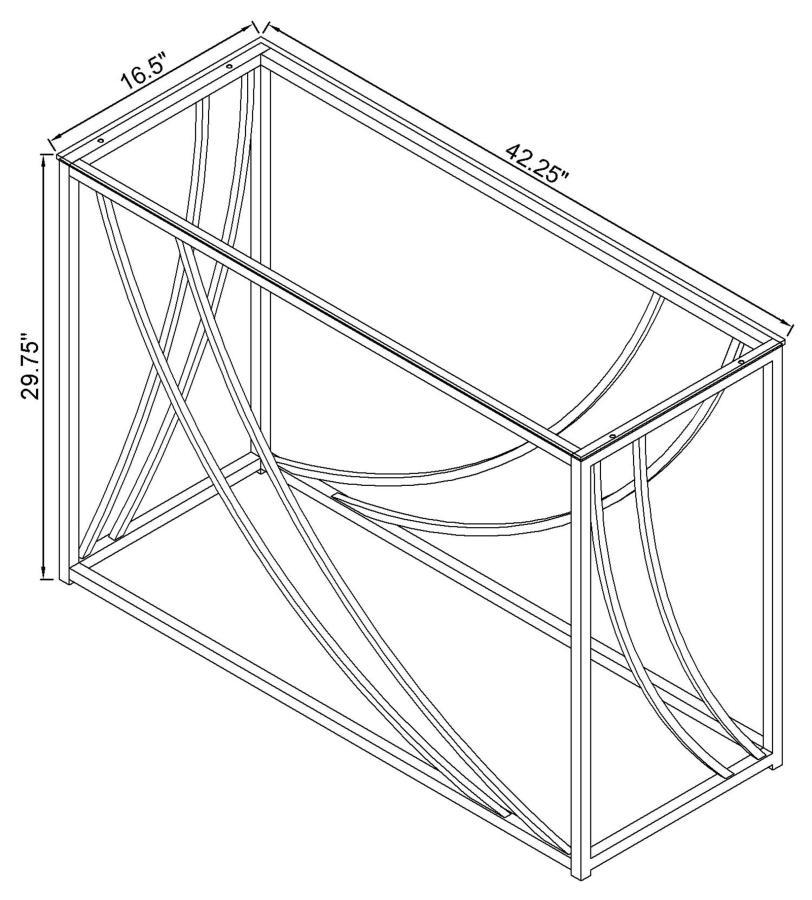 Lille - Glass Top Entryway Sofa Console Table Accents - Chrome