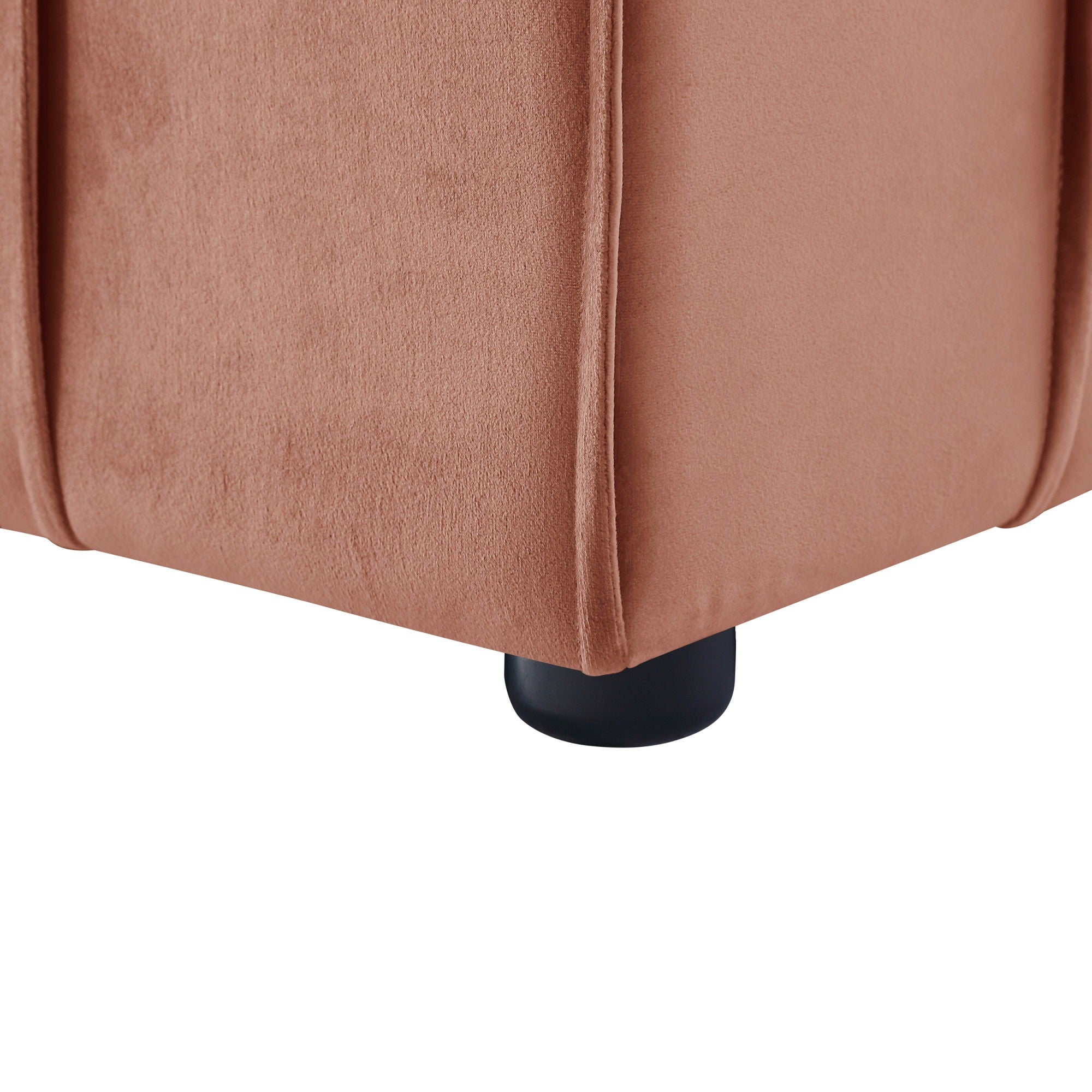 Velvet Cube Ottoman - Blush / Black