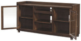 Starmore - 70" TV Stand With Glass/Stone Fireplace Insert - Brown