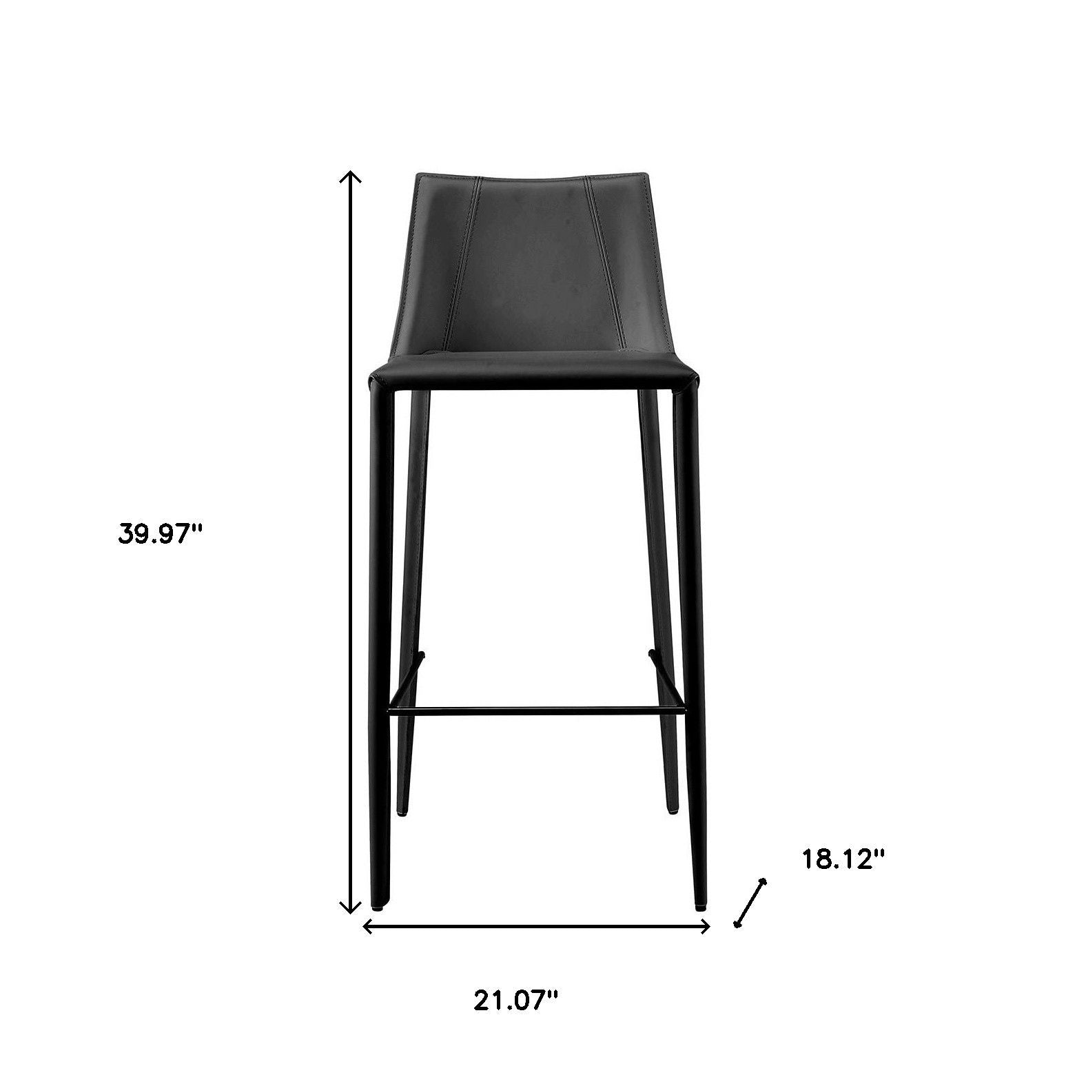 Steel Low Back Bar Height Bar Chair - Black