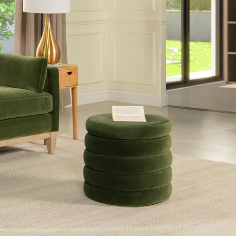 Fuji - Oversized Round Storage Ottoman by Jennifer Taylor Home | Bel Furniture