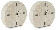 Donfordson - Table Clock Beige 2 Pieces by Signature Design by Ashley® | Bel Furniture