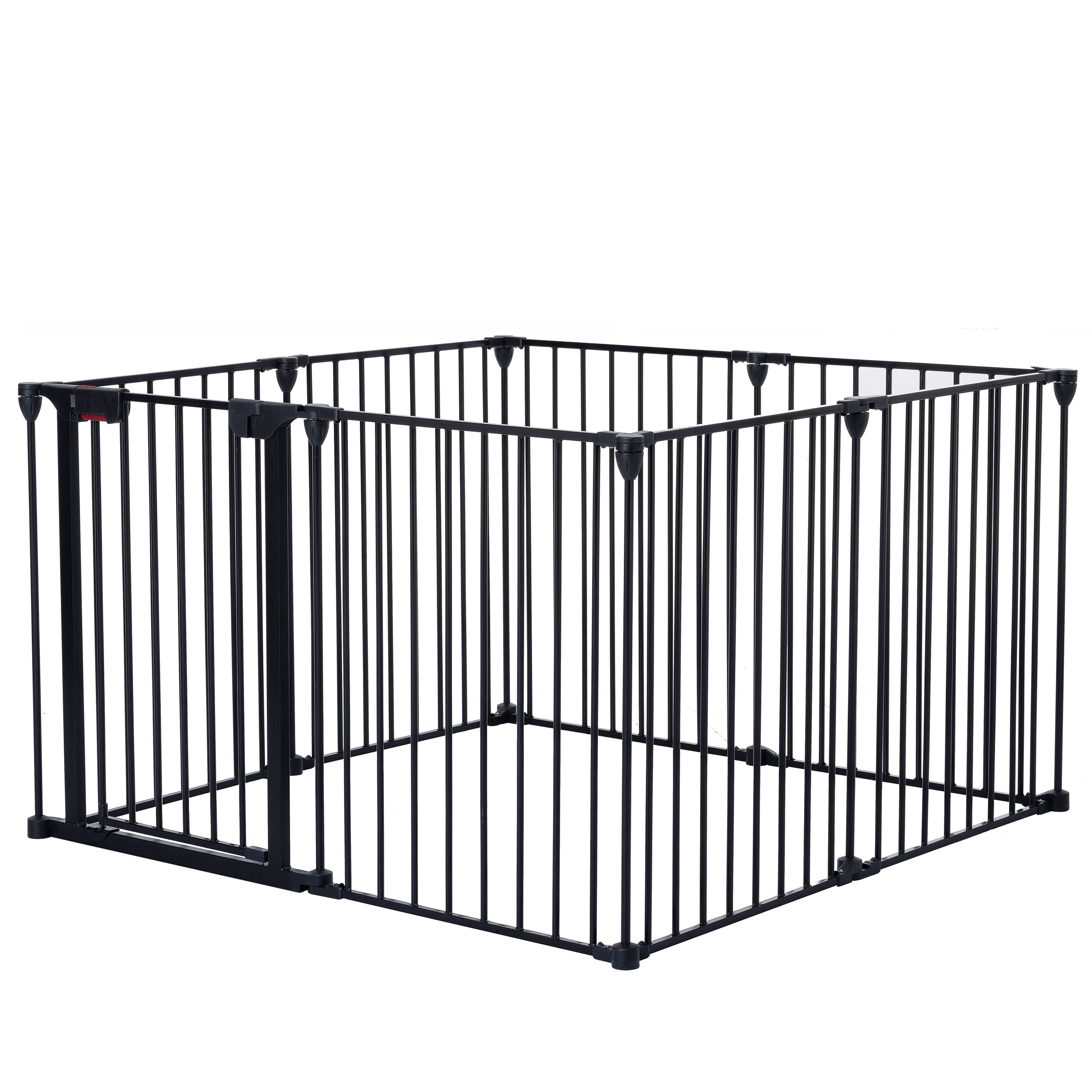 Adjustable Safety Gate Play Yard Metal Doorways Fireplace Fence Christmas Tree Fence Gate For House Stairs Gate Prohibited Area Fence