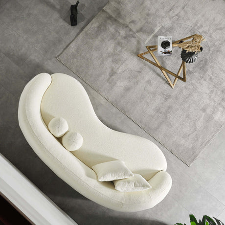 Drake - Japandi Style Curvy Boucle Sofa - view 13