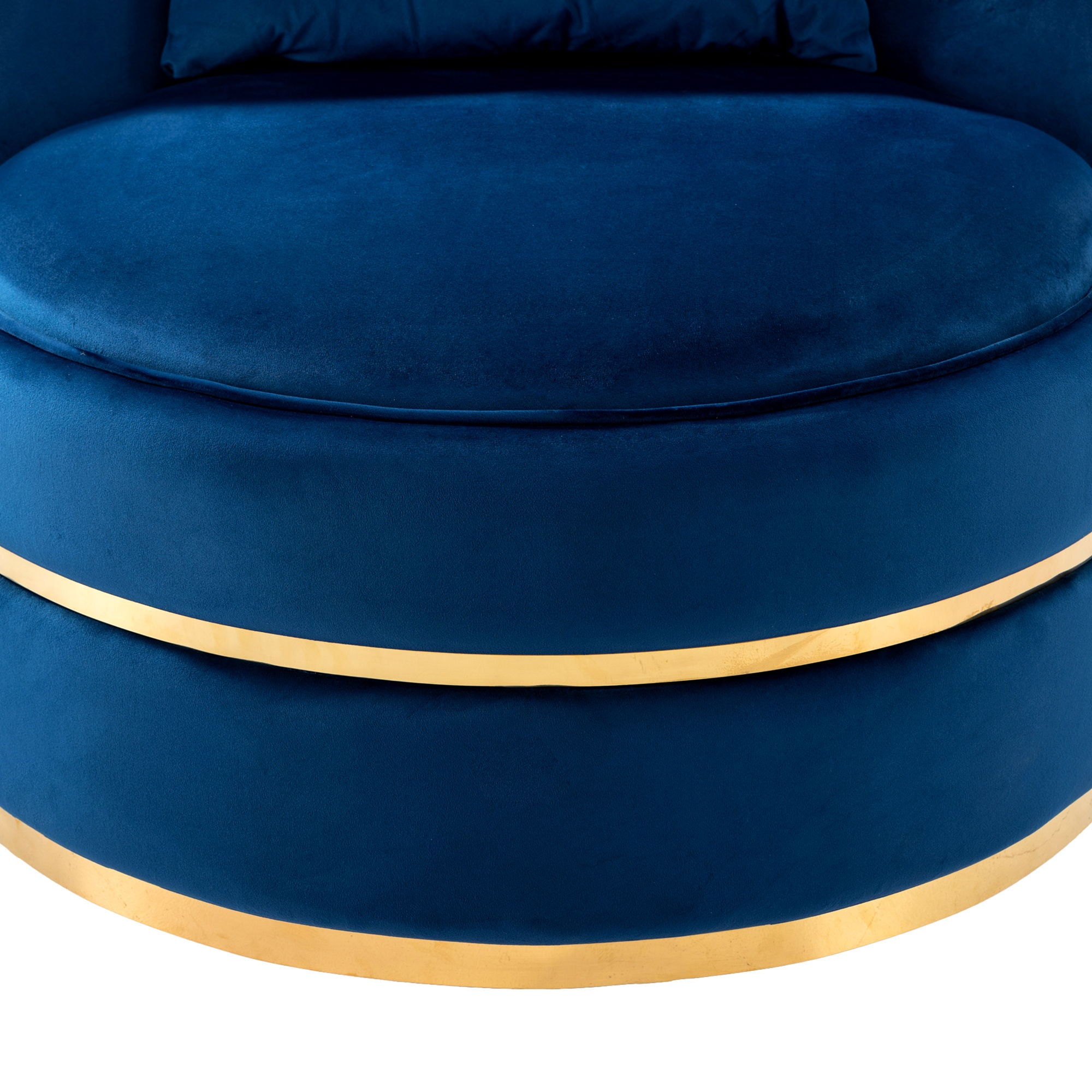 360° Swivel Accent Chair Velvet Modern Upholstered Barrel Chair Over-Sized Soft Chair With Seat Cushion For Living Room