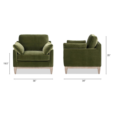 Pasadena - Wide Modern Farmhouse Accent Arm Chair - Olive Green by Jennifer Taylor Home | Bel Furniture