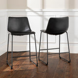 Industrial Counter Stools (Set of 2) by Walker Edison | Bel Furniture