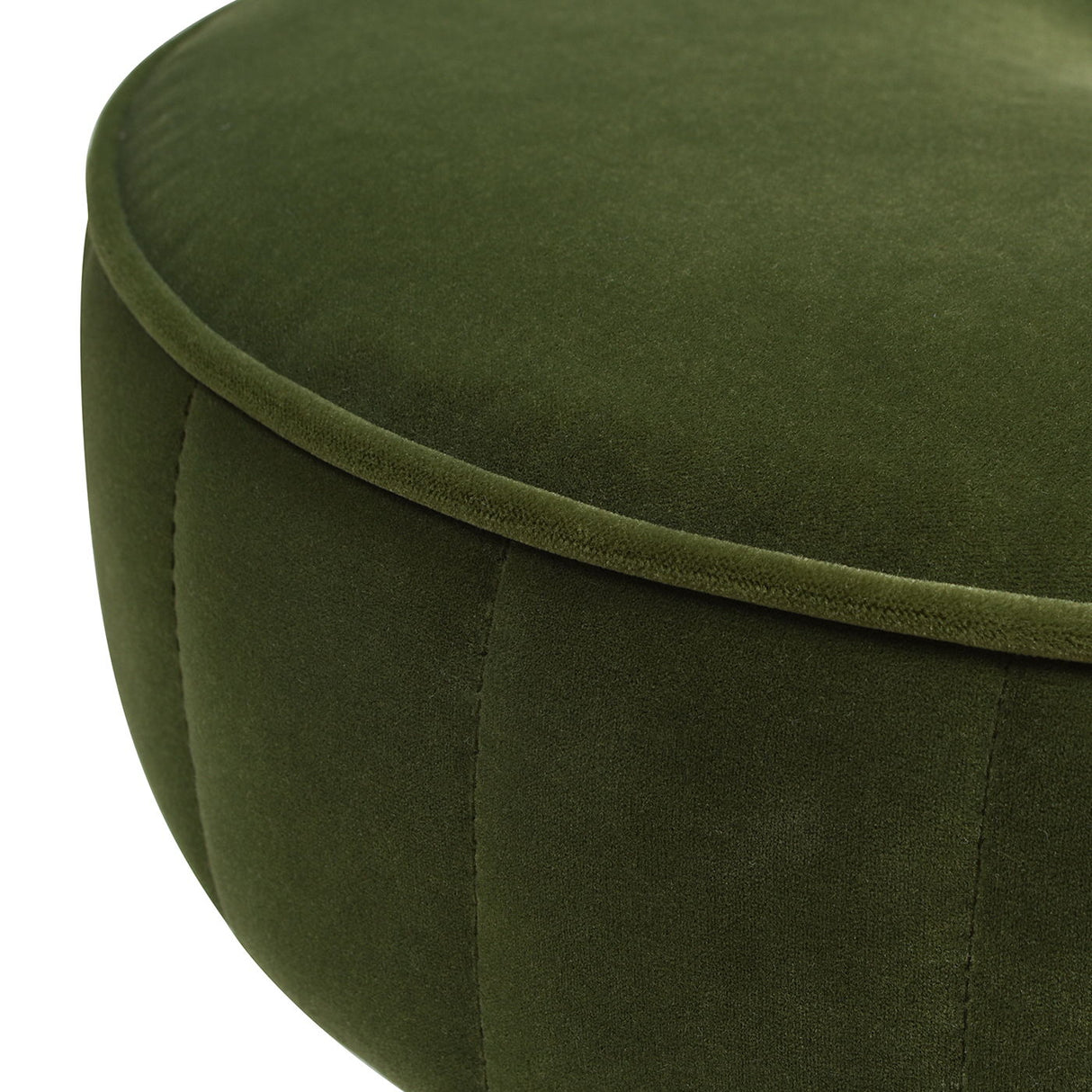 Riley - Round Footstool Ottoman - Olive Green by Jennifer Taylor Home | Bel Furniture