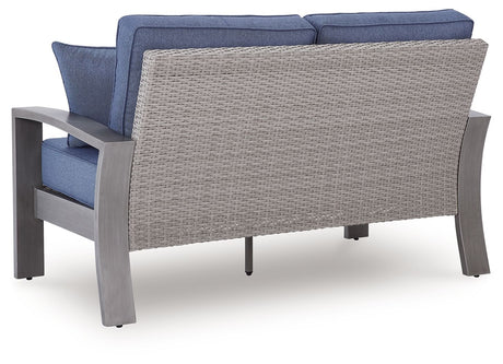 Half Moon Beach - Loveseat With Cushion - Blue / Gray - view 4