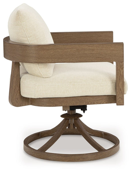 Serene Bay - Dark Brown / White - Swivel Chair With Cushion (Set of 2) by Signature Design by Ashley® | Bel Furniture
