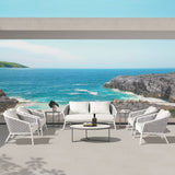 Rowan - Rope Barrel Back Patio Accent Arm Chair (Set of 2) - Optic White by Jennifer Taylor Home | Bel Furniture