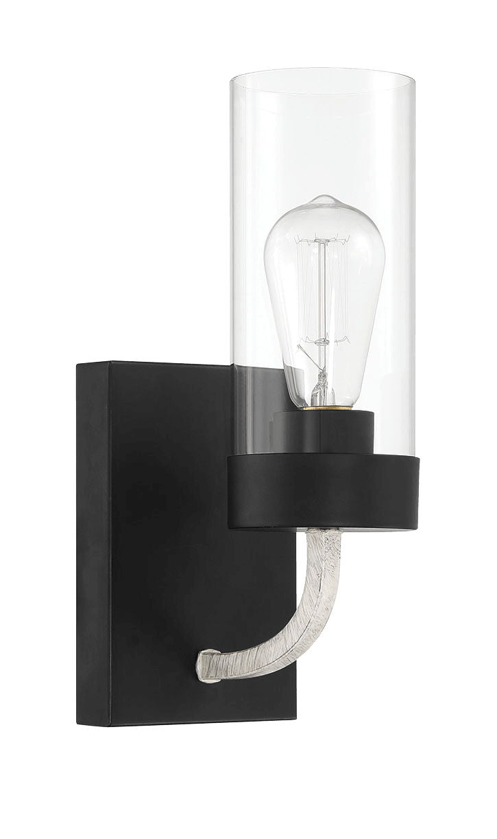 Zephyr - Single Light Sconce - Black / Clear by Ashcroft Furniture | Bel Furniture