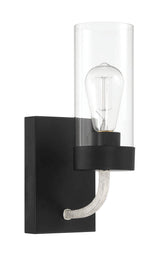 Zephyr - Single Light Sconce - Black / Clear by Ashcroft Furniture | Bel Furniture