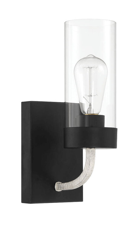 Zephyr - Single Light Sconce - Black / Clear by Ashcroft Furniture | Bel Furniture