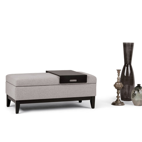 Oregon - Contemporary Storage Ottoman Bench With Tray - view 27