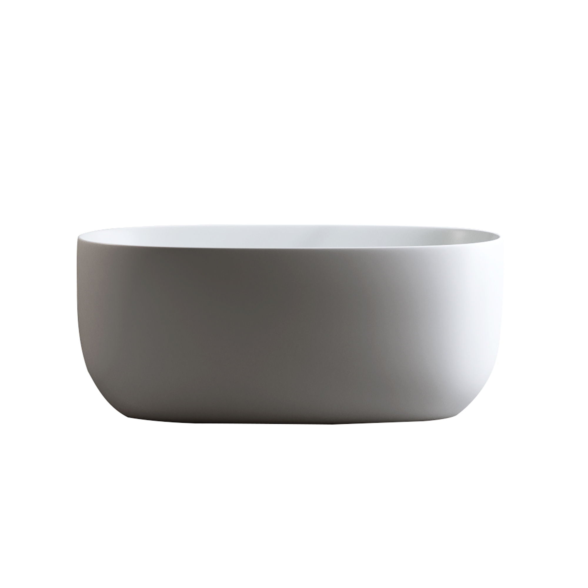 Independent Solid Surface Resin Stone Bathtub, A Modern Designed Independent Bathtub With Pop-Up Drainage And Overflow Pipes, Suitable For Small Households - Matte White