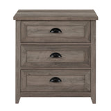 Transitional Farmhouse Framed 3 Drawer Nighstand With Cup Handles by Walker Edison | Bel Furniture