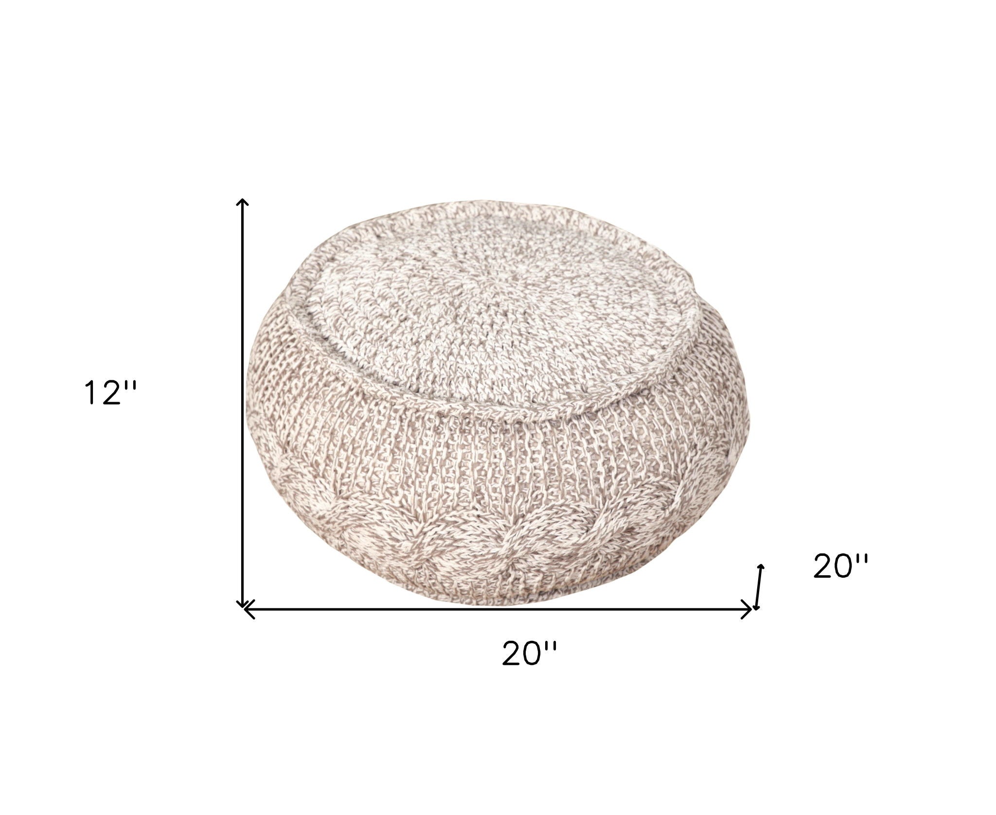 Cotton Ottoman Round - Beige