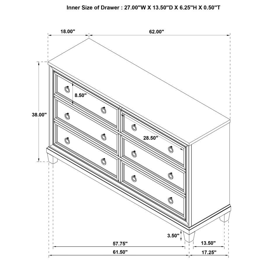 Pembroke - 6-Drawer Bedroom Dresser Cabinet