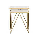 Bette - 2 Piece Marble Top Nesting Table Set - White And Gold by CoasterEssence | Bel Furniture