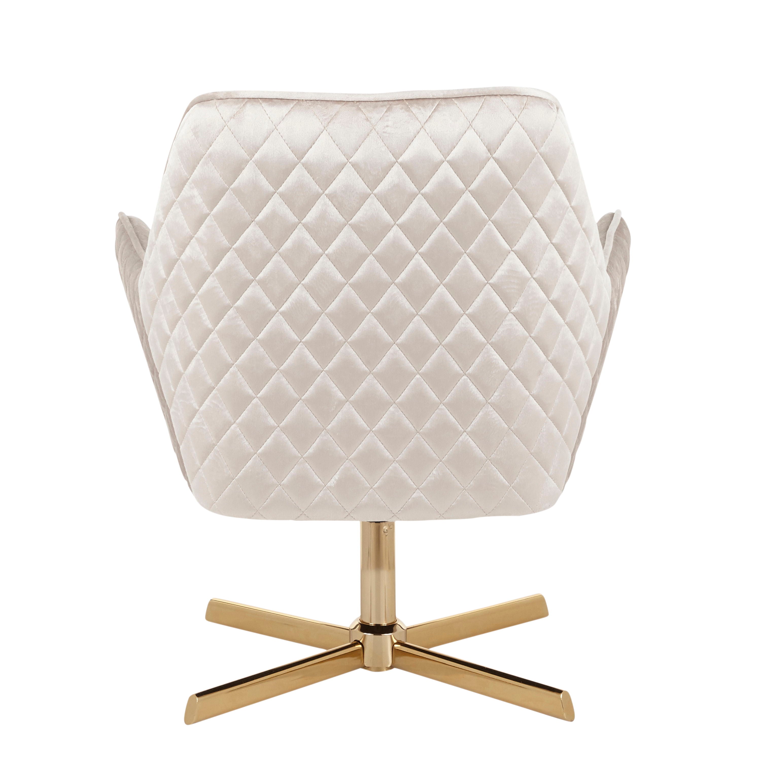 Diana - Contemporary Lounge Chair - Gold / Cream