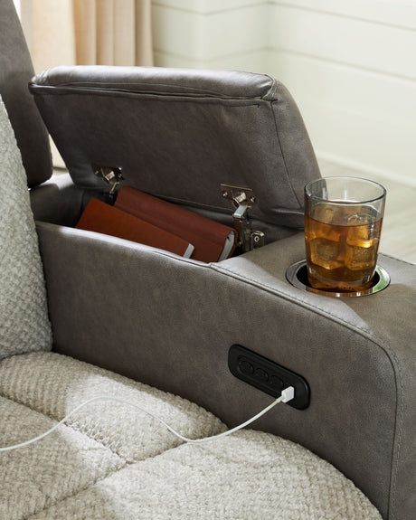 WhipLash - Sisal - Power Recliner With Adj Headrest by Signature Design by Ashley® | Bel Furniture