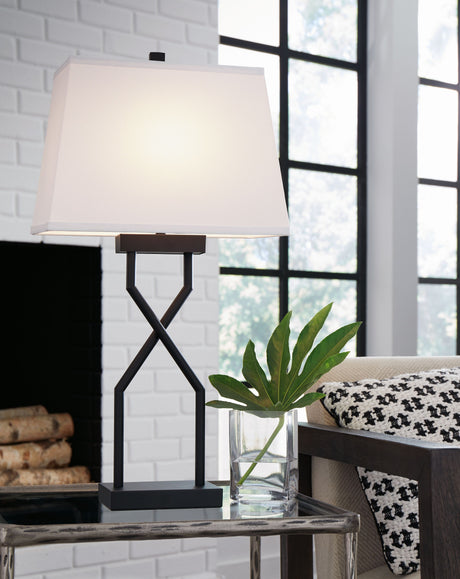 Brookthrone - Black - Metal Table Lamp (Set of 2) by Signature Design by Ashley® | Bel Furniture
