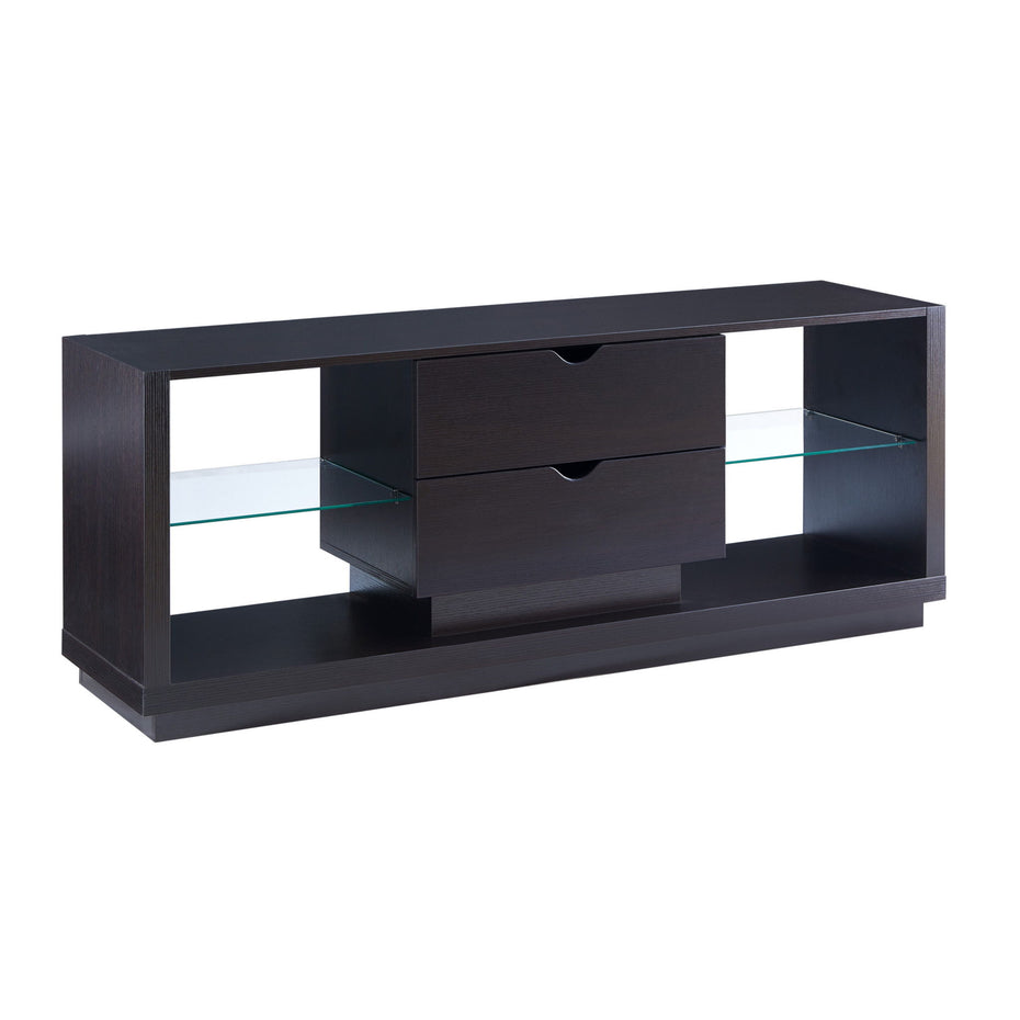 Particle Board And Cabinet Enclosed Storage TV Stand - Dark Brown