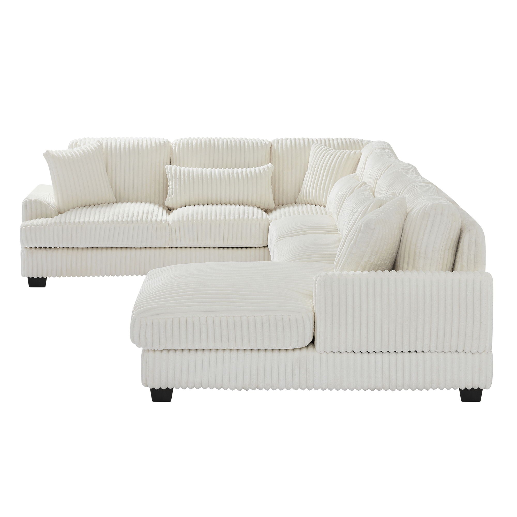 Oversized Sectional Sofa U - Shaped Sofa Couch Modern Sofa Upholstered In Soft Corduroy With A Chaise Lounge For Living Room