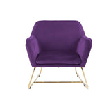 Keira - Velvet Accent Chair With Metal Base by Lilola Home | Bel Furniture