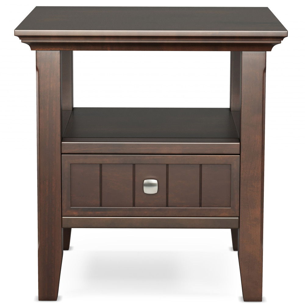 Acadian - End Table With Drawer - Brown by Simpli-Home | Bel Furniture