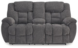 Foreside - Charcoal - Dbl Reclining Loveseat with Console by Signature Design by Ashley® | Bel Furniture