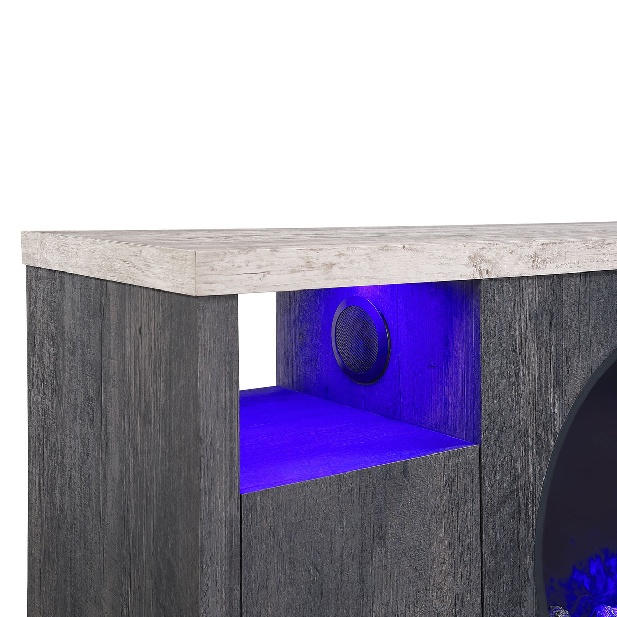 Nancy - Entertainment Unit With Bluetooth Speaker And LED Lighting - Gray