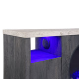 Nancy - Entertainment Unit With Bluetooth Speaker And LED Lighting - Gray