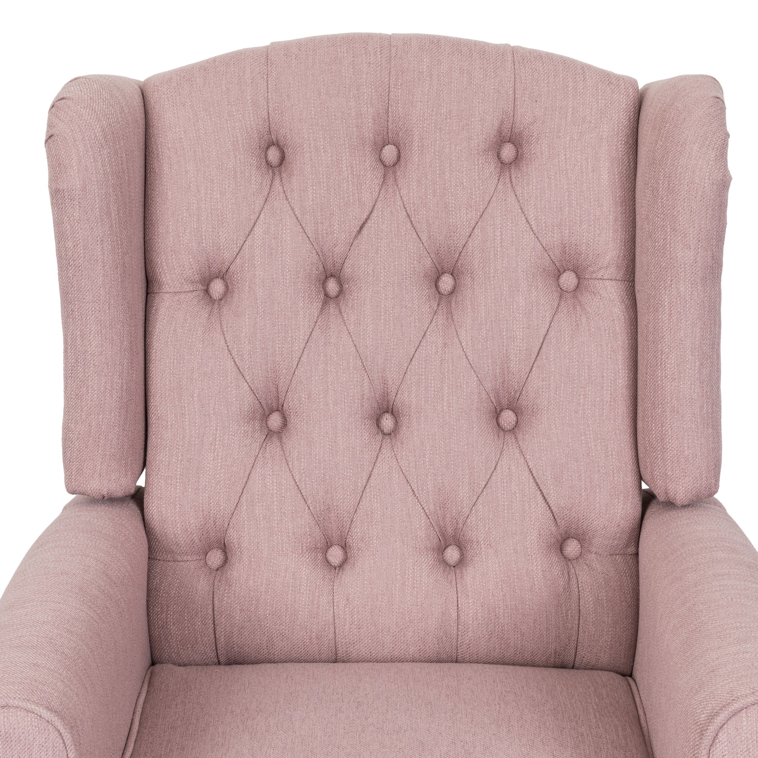 Wide Manual Wing Chair Recliner - Light Pink